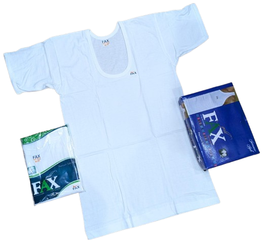 FAX, Pure Cotton Vest – Half Sleeves